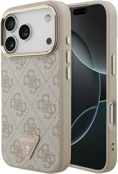 Чохол для смартфона Guess 4G Triangle Logo MagSafe для Apple iPhone 18 Pro / Apple iPhone 17 Pro Pink/Gold (3666339676896)