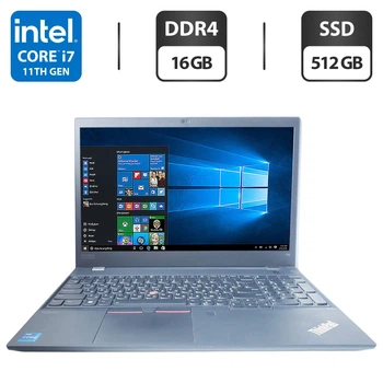 Ультрабук Lenovo ThinkPad T15 Gen 2 / 15.6" (1920x1080) IPS / Intel Core i7-1165G7 (4 (8) ядра по 2.8 - 4.7 GHz) / 16 GB DDR4 / 512 GB SSD / Intel Iris Xe Graphics / WebCam б/у
