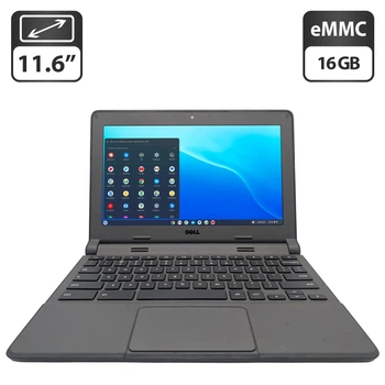 Нетбук Dell Chromebook 11-P221 / 11.6" (1366x768) TN / Intel Celeron N2840 (2 ядра по 2.16 - 2.58 GHz) / 4 GB DDR3 / 16 GB eMMC / Intel HD Graphics 500 / WebCam / Chrome OS б/у