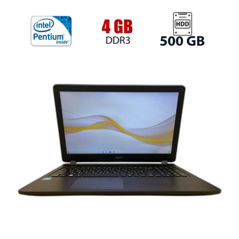 Ноутбук Acer ES1-533 / 15.6" (1366x768) TN / Intel Pentium N4200 (4 (4) ядер по 1.1 - 2.5 GHz) / 4 GB DDR3 / 500 GB HDD / Intel HD Graphics / WebCam б/у