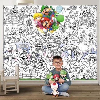 Раскраска Супер Марио / Super Mario Мега большая раскраска 120 х 150 см