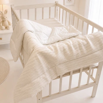 Плед дитячий MirSon №050 Premium Pique White 150х220 см (2200013893578)