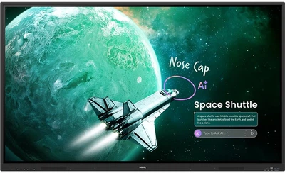 Інтерактивна панель 75' BenQ RE7505A, VA, UHD, 8Гб/ 128Гб, колонки, кріплення, чорна
