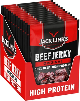 Jack Link's Beef Jerky Original Сушене яловиче м'ясо високобілкова закуска 12 шт. по 60 г