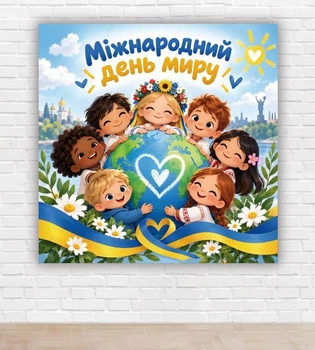 Паперовий плакат "Міжнародний день миру", розмір 100х100 см