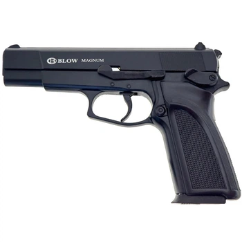 Сигнально-стартовий пістолет BLOW MAGNUM, 14+1/9 mm (Black/Black Grips) add 1 magazine.