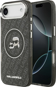 Чохол Karl Lagerfeld IML Glitter Karl & Choupette Heads Logo MagSafe для Apple iPhone Air Black (3666339498740)
