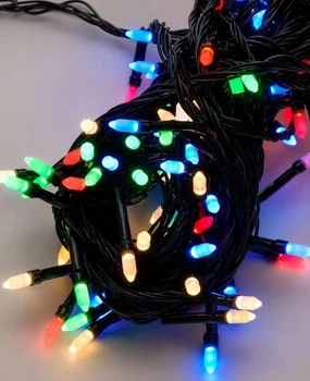 Гирлянда РИС 500 LED, мульти, черный провод, 28 м, 8 режимов, 1255-01