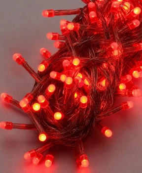 Гірлянда ОДНОТОН, 100 LED, 6 м, 8 режимів, чорний провід, червона, 1183-05