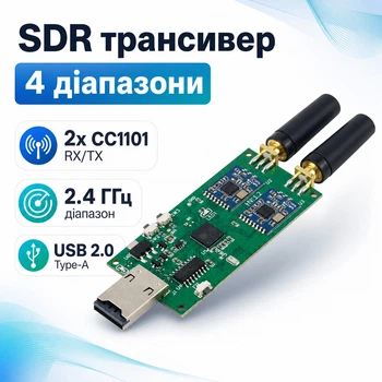 Трансивер радиочастотный SDR 4диапазона 300МГц-2.4ГГц, Evil Crow RF v2