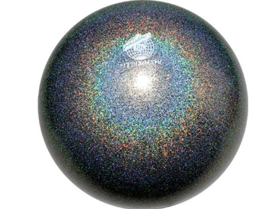 Мяч для гимнастики Pastorelli Glitter HV FIG 180мм 400г 02275 Black черный голографический