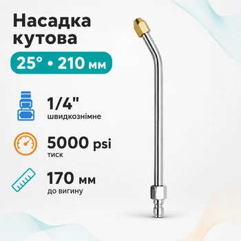 Насадка угловая для моек высокого давления 25град 170мм 1/4, быстросъемная