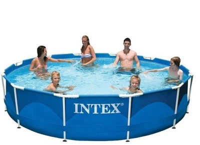 Бассейн каркасный Intex 210 круглый размер 366х76 см объем 6503л. Blue (42518)