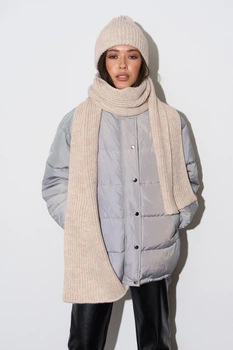 Жіночий шарф з м'якої напіввовняної пряжі TrikoBakh One size Молочний (tb25959)