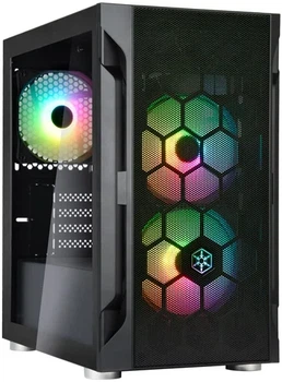 Корпус SilverStone Fara FAH1MB-PRO без БП, 1xUSB3.0, 2xUSB2.0, 3x120мм, ARGB, VGA 320мм, LCS ready, TG боковая панель, mATX, черный.