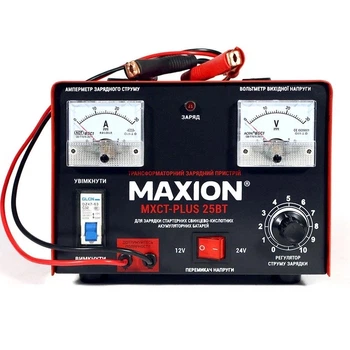 Трансформаторное зарядное устройство Maxion MXCT PLUS-25ВТ 12V/24V 25A (MXCT PLUS-25BT)