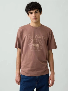 Футболка хлопковая длинная мужская GAP 963368983 L Коричневая (1162582085)