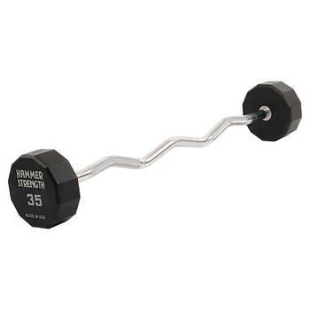 Штанга неразборная с фиксированным весом изогнутая PEV HAMMER STRENGHT TA-9978-35 35кг Серый