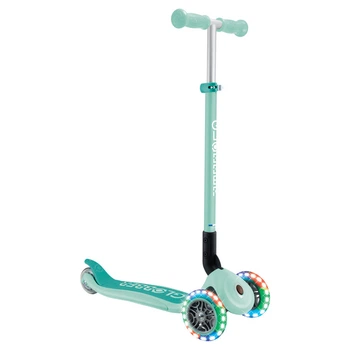 Детский самокат Globber Primo Foldable Lights Mint от 3 до 7 лет (432-706-4)