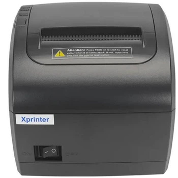 Принтер чеків Xprinter (термодрук, 230мм/с, стрічка 80мм, USB+Lan,RJ12, авторізак, чорний) (XP-Q838L)