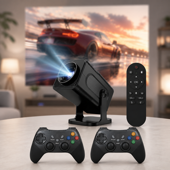 Професійний смарт-проєктор 36000 ігор / Домашній кінотеатр HCS350 pro AND HA-196/Смарт проєктор + Wi-Fi 5G, Bluetooth, HDMI, Android 12+ 2 геймпади