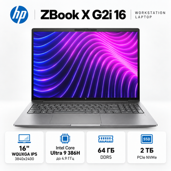 Ноутбук HP ZBook X G2i 16" WQUXGA IPS Intel Core Ultra 9 64 ГБ професійний Сріблястий (DZ4L0ET)
