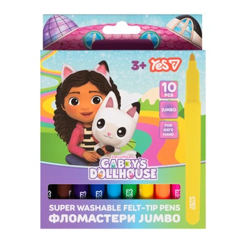 Фломастери Yes Gabby Dollhouse JUMBO super washable 10 кол. (650619)