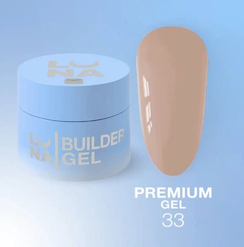 Гель LUNAMoon Premium Gel №33 - на 15 мл для укрепления, выравнивания и наращивания ногтей
