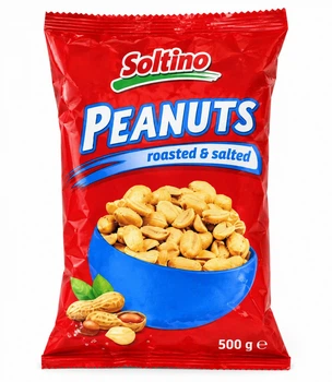 Арахіс смажений солоний Soltino Roasted&Salted Peanuts Солтіно Горішки смажені з сіллю Пакет 500г