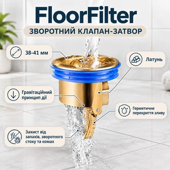 Обратный клапан-затвор для душевого трапа FloorFilter, латунь
