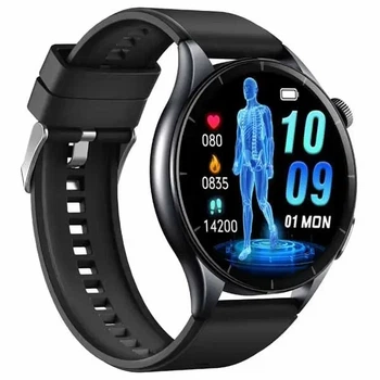 Умные часы MARSYU ET458 ECG с Bluetooth-звонками, контролем пульса, SpO и сна, черный