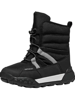 Подростковые детские зимние ботинки Geox Trekkyup Amphibiox, сапоги 37р чёрный /серый