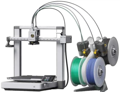 3D-принтер Bambu Lab A1 Combo (PF002-A+SA005), FDM, 256×256×256 мм, до 500 мм/с, AMS lite, 4-кольоровий друк, Wi-Fi
