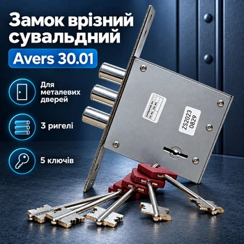 Замок дверной врезной сувальдный Avers 30.01 аналог Гардиан 30.01