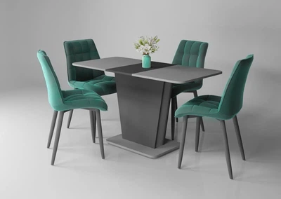 Стол Cosmo Grey раскладной ламинированное ДСП 110-145х68 см Антрацит/Серый Камень
