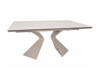 Стол раскладной LAURA CERAMIC 160(240)x90 см закаленное стекло + керамика бежевый матовый