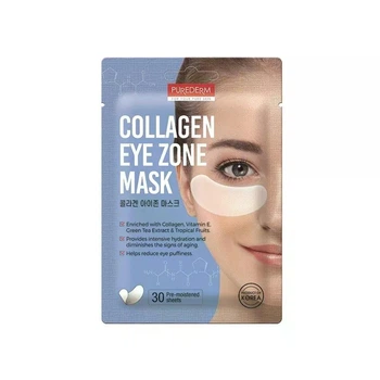 Патчі тканинні під очі з колагеном (набір) Purederm Collagen Eye Zone Mask 30 шт (8809052582616)