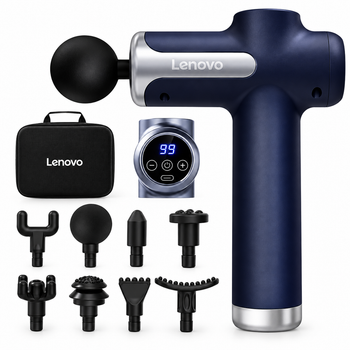 Професійний перкусійний Масажер Lenovo Gun 3 Blue акумуляторний для тіла та м'язів