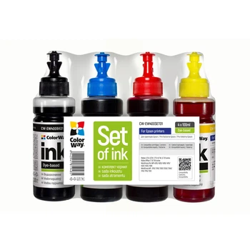 Комплект чорнила ColorWay для Epson EW400 BK/C/M/Y Водорозчинні 4 x 100 ml (CW-EW400SET01)