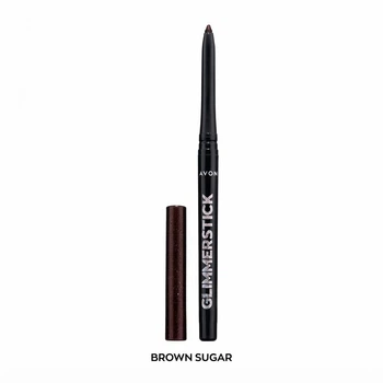 Мерехтливий олівець для очей Avon Відтінок: "Brown Sugar / Коричневий цукор" GLIMMERSTICK RETRACTABLE DIAMONDS EYELINER 0.35 г контур, висувний олівець з блискітками, макіяж очей