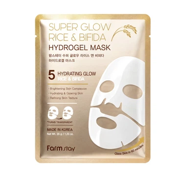 Гідрогелева маска з рисом та біфідою FARMSTAY SUPER GLOW RICE & BIFIDA HYDROGEL MASK