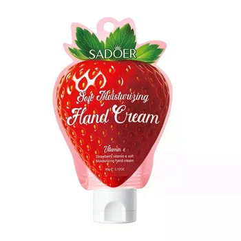 Крем для рук зволожуючий із екстрактом полуниці, SADOER Strawberry Soft Moisturizing Hand Cream, 60 г