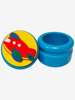 Дерев'яна скринька для молочних зубів Viga Toys Зубна фея Літак, синій (53911)
