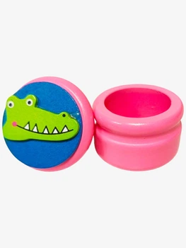 Дерев'яна скринька для молочних зубів Viga Toys Зубна фея Крокодил, рожевий (53911)