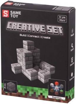 Магнитный конструктор Creative Set Stone 20 элементов пластик серый