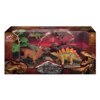 Набор фигурок динозавров Dino Toys, 6 динозавров и 2 аксессуара