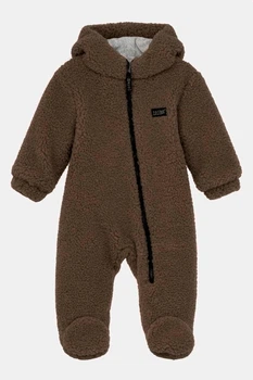 Комбинезон для малыша тёплый Joiks Teddy FKT02 Меховый Молочный Шоколад 56 см