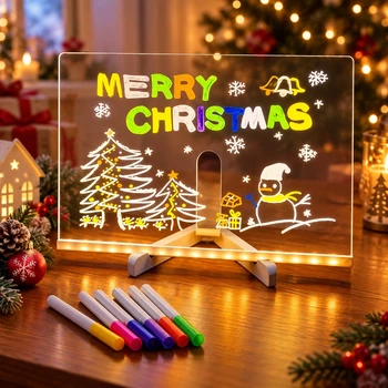 Светодиодная доска для заметок и рисования ST 805 150 × 150 мм акриловая с 3D LED подсветкой USB