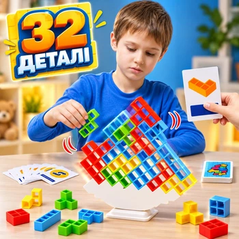 Настільна гра Балансуючий тетріс вежа Дженга (32 деталі)
