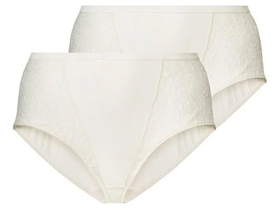 Трусы женские корректирующие высокие с утяжкой Esmara LYCRA Молочные 2 шт EU 52-54 XXL (416381)